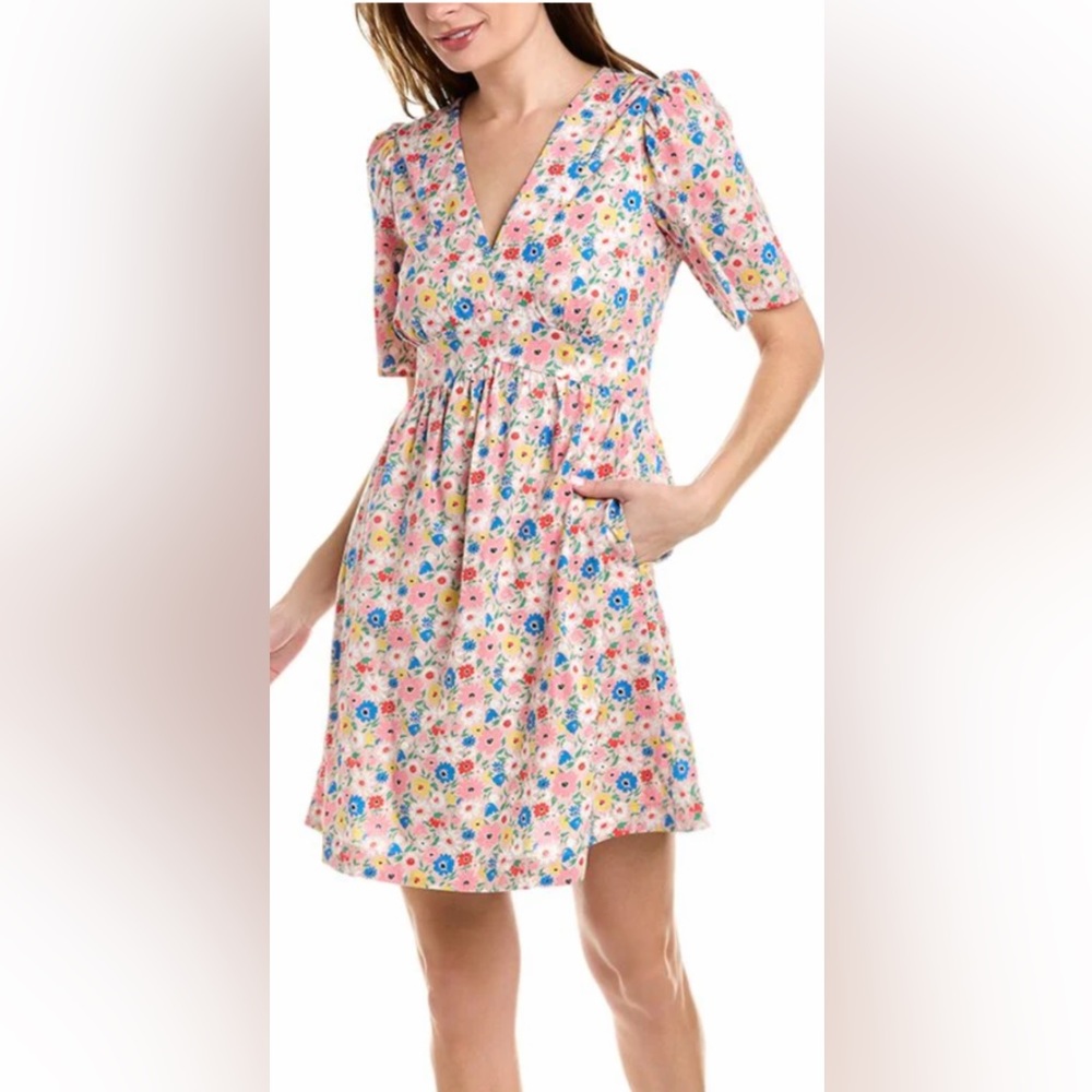 BODEN V-NECK CONTRAST DETAIL DRESS Size 12R